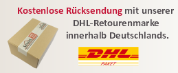 Kostenlose Rücksendung in DE mit unserer DHL Retourenmarke