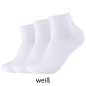Preview: Camano Unisex Quarter Socken 3 Paar Ca-Soft ohne Gummidruck Bio-Cotton