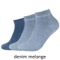 Preview: Camano Unisex Quarter Socken 3 Paar Ca-Soft ohne Gummidruck Bio-Cotton