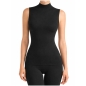 Preview: Pompadour Damen Unterhemd Intime Shirt ohne Arm mit Stehkragen Micro Modal