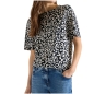 Preview: Cecil Damen kurzarm Shirt Leo-Print Boatneck