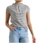 Preview: Cecil Damen kurzarm T-Shirt mit Funnel Neck und Streifen