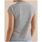 Preview: Cecil Damen kurzarm T-Shirt mit Funnel Neck und Streifen