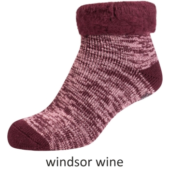 Camano Damen Quarter Socken Warm & Cozy ABS-Antirutschsocken mit Noppen 1 Paar