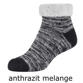 Preview: Camano Damen Quarter Socken Warm & Cozy ABS-Antirutschsocken mit Noppen 1 Paar