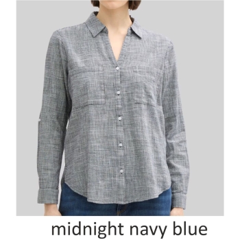 Tom Tailor Damen Bluse mit Brusttaschen