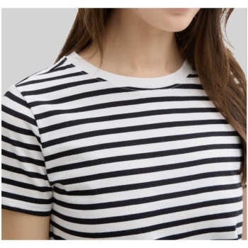 Preview: Tom Tailor Damen T-Shirt Streifen mit Boat Neck