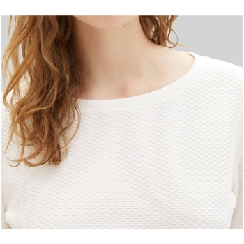 Preview: Tom Tailor Damen Sweatshirt mit Raffarm & Struktur