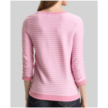 Preview: Tom Tailor Damen Sweatshirt mit Raffarm & Streifenmuster