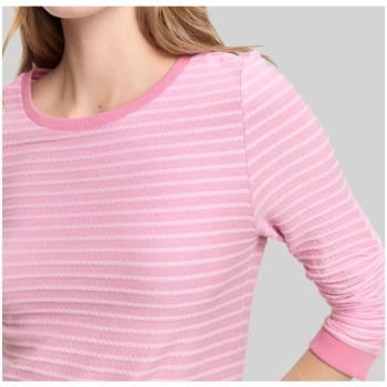 Preview: Tom Tailor Damen Sweatshirt mit Raffarm & Streifenmuster