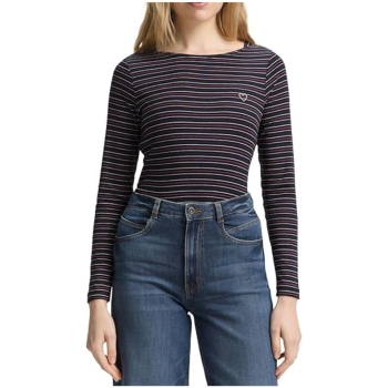Tom Tailor Damen langarm Shirt mit Herz-Stickerei Longsleeve