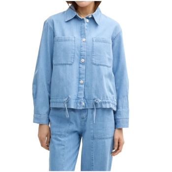 Tom Tailor Damen Jeansjacke Lightweight mit Kordelzug