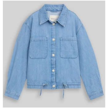 Preview: Tom Tailor Damen Jeansjacke Lightweight mit Kordelzug