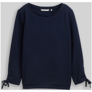 Preview: Tom Tailor Denim Damen Sweatshirt mit Raffärmeln Slim Fit