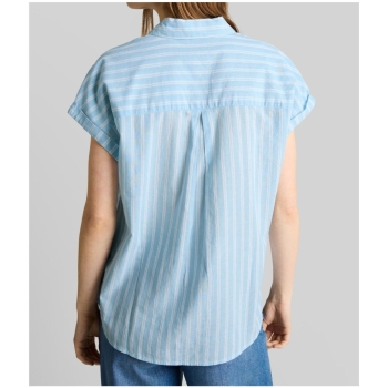 Preview: Tom Tailor Denim Damen kurzarm Bluse mit Streifenmuster