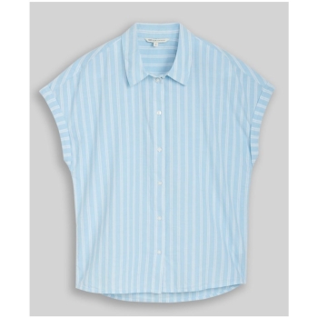 Preview: Tom Tailor Denim Damen kurzarm Bluse mit Streifenmuster