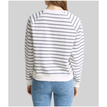 Preview: Tom Tailor Damen Sweatshirt mit gewellten Rippbündchen