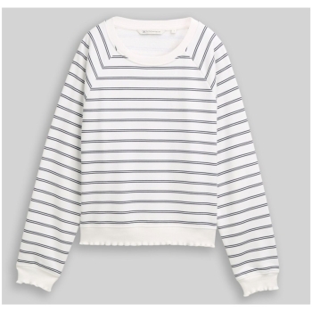 Preview: Tom Tailor Damen Sweatshirt mit gewellten Rippbündchen