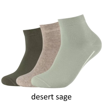 Camano Unisex Quarter Socken 3 Paar Ca-Soft ohne Gummidruck Bio-Cotton