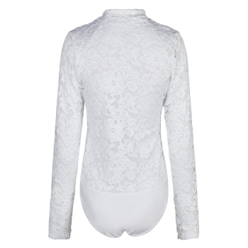 Preview: Nina von C.Damen langarm Dirndl-Body Bella mit floraler Spitze