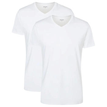 Camano Herren halbarm T-Shirts Men Comfort 2er Pack mit V-Ausschnitt