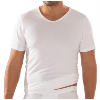 Esge Herren halbarm Unterhemd Monaco Elastic-Single Shirt 1/2 Arm V-Ausschnitt