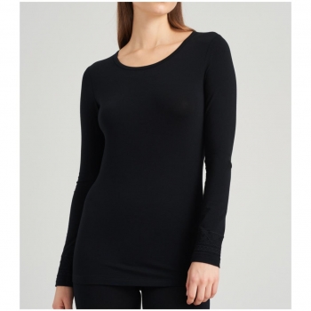Schiesser Damen langarm Unterhemd selected! premium Shirt Wolle/Tencel