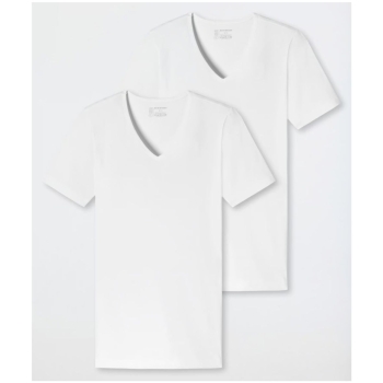 Preview: Schiesser Herren halbarm Unterhemden 95/5 2er Pack Shirts kurzarm Organic Cotton