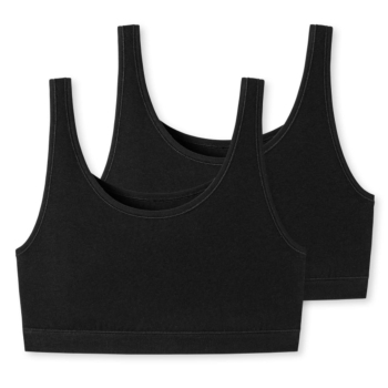 Schiesser Damen Bustier ohne Cups 95/5 2er Pack Organic Cotton