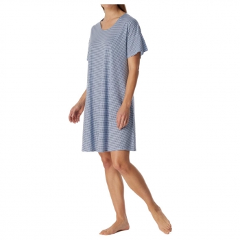 Schiesser Damen kurzarm Nachthemd Flared Fit Sleepshirt