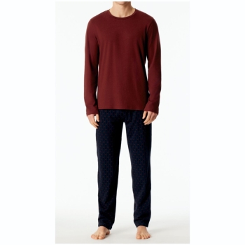 Schiesser Herren langer Schlafanzug Casual Essentials