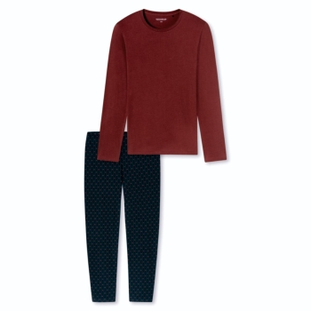 Preview: Schiesser Herren langer Schlafanzug Casual Essentials