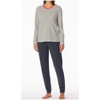 Schiesser Damen langer Schlafanzug Casual Essentials