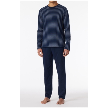 Schiesser Herren langer Schlafanzug Casual Essentials
