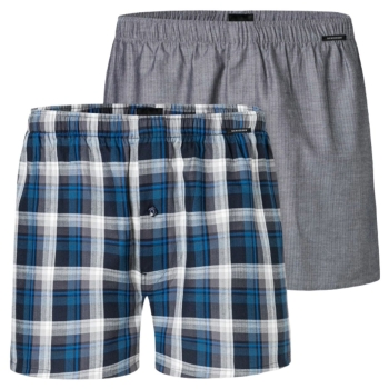 Schiesser Herren Pants mit Eingriff 2er Pack Boxershorts Webware