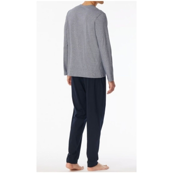 Preview: Schiesser Herren langer Schlafanzug mit Knopfleiste Casual Essentials