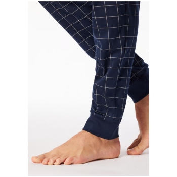 Schiesser Herren langer Schlafanzug Fine Interlock mit Knopfleiste
