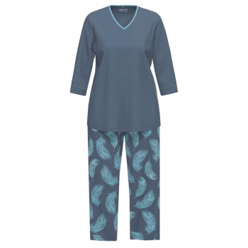 Ammann Damen langer 7/8 Schlafanzug Nightwear 7/8 Pyjama lang