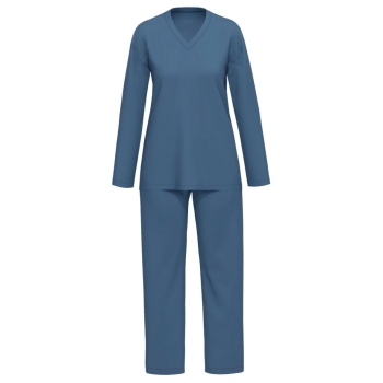 Ammann Damen langer Schlafanzug Modal Deluxe Pyjama lang