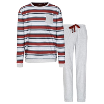 Basefield Herren langer Schlafanzug Interlock Pyjama lang
