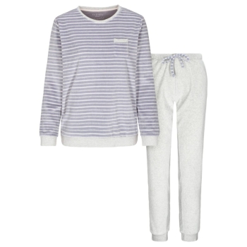 In Linea Damen langer Schlafanzug Secret Velours Pyjama lang