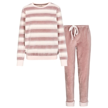 In Linea Damen langer Schlafanzug Secret Velours Pyjama lang