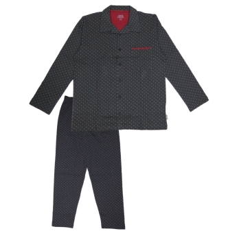 Esge Herren langer Schlafanzug durchgeknöpft Fashion