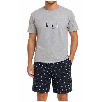 Cito Herren kurzer Schlafanzug Cotton Pure Fashion Pyjama kurz