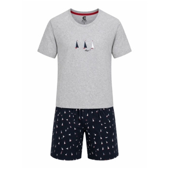 Preview: Cito Herren kurzer Schlafanzug Cotton Pure Fashion Pyjama kurz