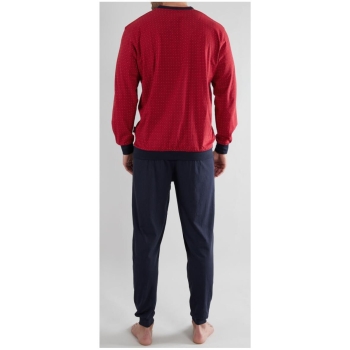 Götzburg Herren langer Schlafanzug Manhatten 1/1 Arm Pyjama