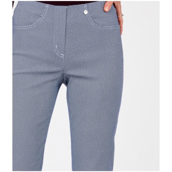 Robell Damen 7/8 Hose Bella 09 Slim fit Pünktchenhose
