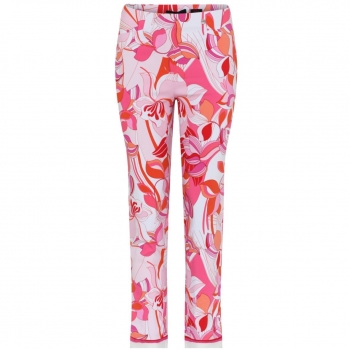 Robell Damen 7/8 Hose Bella 09 Slim fit Floraler Print