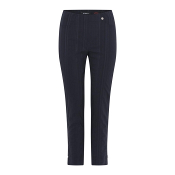 Robell Damen 7/8 Hose Bella 09 Slim fit Cotton mit Seersucker Struckturoberfläche