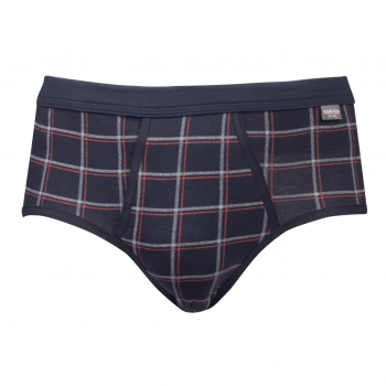 Conta Herren Slip Druck Karo auf nachtblau 5er Pack